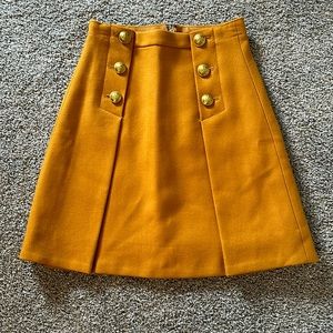 J.Crew Yellow Wool Mini Skirt